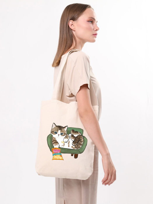 Zoozie Bags Bolso de mano 1616 de algodón 100% Bolso de mano para mujer Color Crema 35x40x8 cm
